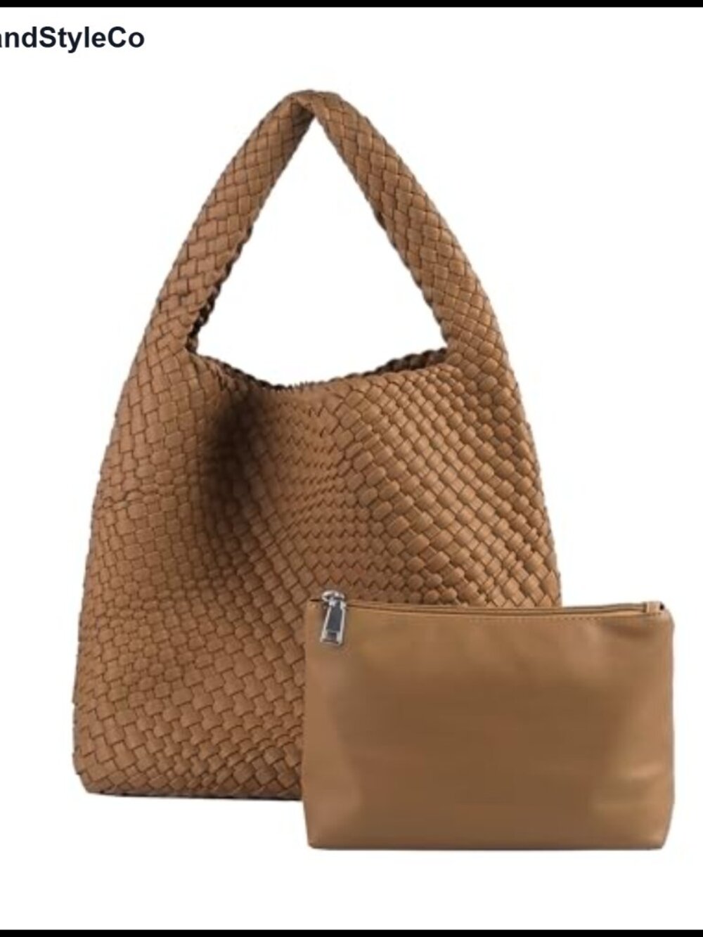 Hand Woven Vegan Leather Tote Bag Hobo Shoulder Bag for Women